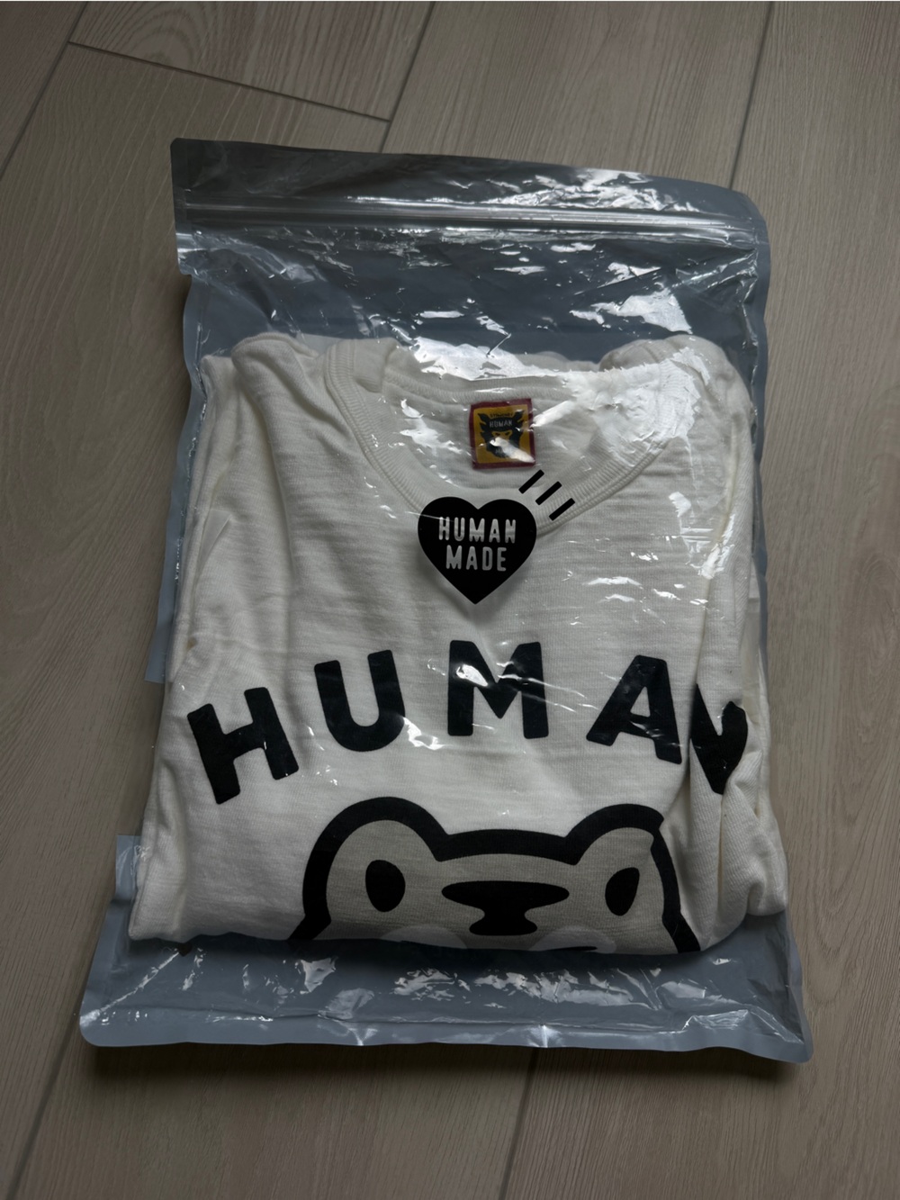 Human Made Cream/Black Bear Logo Shirt